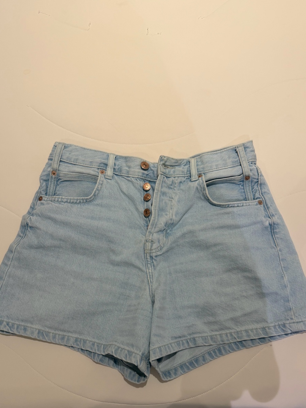 Free People Light Wash Denim Jean Shorts